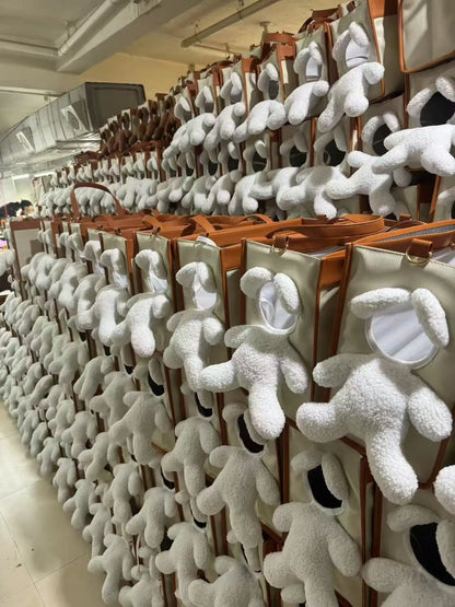 Cute Plush Pet Carrier Bag – Lightweight Breathable Head-Out Pet Travel Bag with Large Capacity, Portable Carrying Bag for Cats & Small Dogs