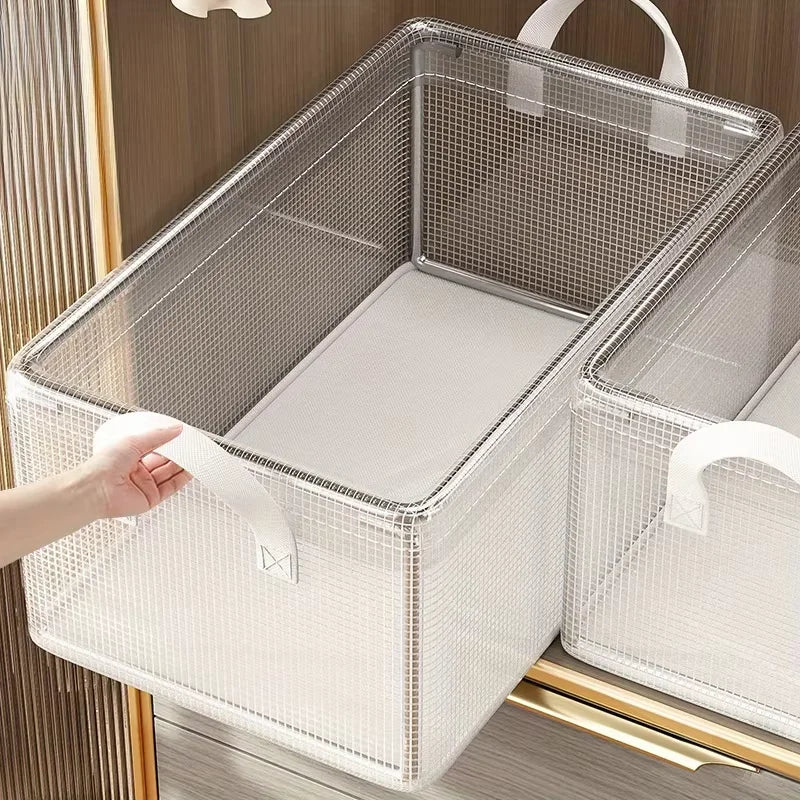 Transparent PVC Storage Box – Waterproof Underwear Organizer Basket with Solid Steel Frame for Home, Bedroom & Dormitory Organization