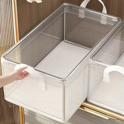 Transparent PVC Storage Box – Waterproof Underwear Organizer Basket with Solid Steel Frame for Home, Bedroom & Dormitory Organization
