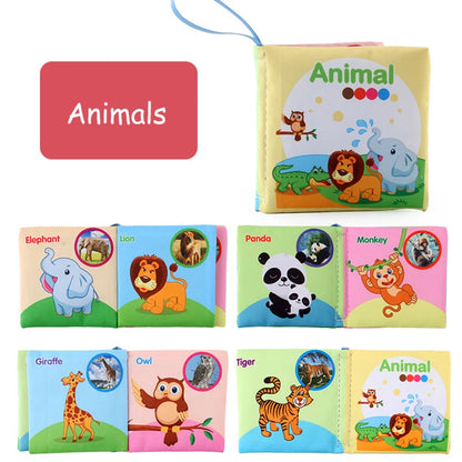 Livre en tissu doux pour bébé, Montessori animal 3D, jouet sensoriel pour nouveau-nés de 0 à 12 mois