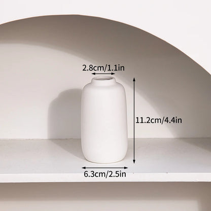 Florero Nórdico de Cerámica Blanca – Jarrón Decorativo Moderno para Sala de Estar, Decoración del Hogar y Escritorio