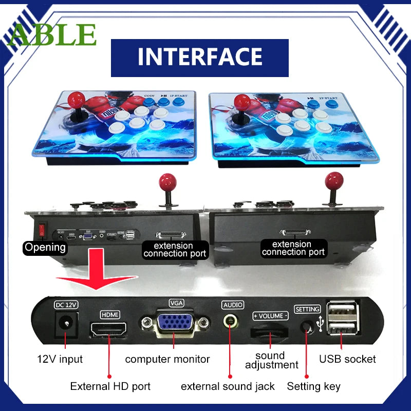 Pandora Saga DX2 Arcade Console – 26800 Games in 1 Retro Gaming Machine with 2 Player Split Controllers & 720P HD