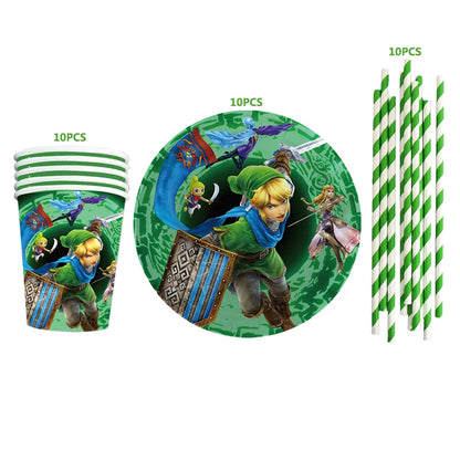 The Legend of Zelda Birthday Party Decorations Disposable Tableware Set – Cups, Plates & Napkins for Kids Birthday Party Supplies & Baby Shower Toys