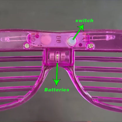 Lunettes de fête lumineuses à LED – Lunettes néon phosphorescentes 3 modes pour anniversaires, mariages et festivals