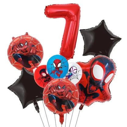 Spider Hero Birthday Party Supplies Set – Kids' Party Tableware Kit with Plates, Cups, Tablecloth, Backdrop, Balloons & Decorations