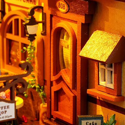Kit de book nook à fabriquer soi-même – Maquette de maison de poupée miniature en bois à insérer dans une étagère pour adultes, loisirs créatifs et décoration d'intérieur