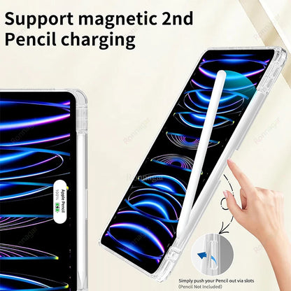 iPad Case with Pencil Holder for iPad A16, A19, 12th & 11th Gen (2026), Air 11/13, Air 8 M4/M3/M2, Pro 11/12.9/13 M4 & M5, Air 4/5, 10.9, 10.5, 10.2 & 9.7