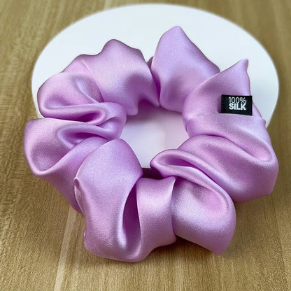 Goma para el pelo 100% seda Mulberry – 19 Momme, elástico grande para mujeres y niñas | Accesorio de lujo de seda para coleta