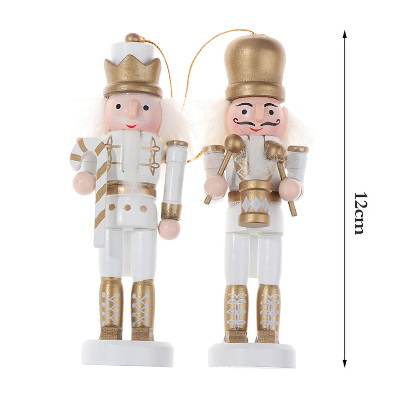 1PC 12CM Nutcracker Soldier Christmas Ornament – Mini Cartoon Puppet Doll Pendant for Desktop, Home Decor & Holiday Decorations