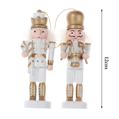 1PC 12CM Nutcracker Soldier Christmas Ornament – Mini Cartoon Puppet Doll Pendant for Desktop, Home Decor & Holiday Decorations