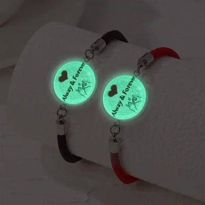 Luminous Sun & Moon Couple Bracelets – Handmade Braided Rope Matching Charm Bracelets for Men & Women | Romantic Jewelry Gift