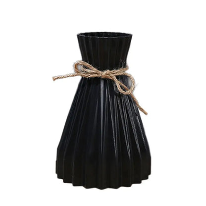 Creative Origami Style Plastic Flower Vase – Modern European Pleated Folding Decorative Vase for Fresh & Dried Flowers