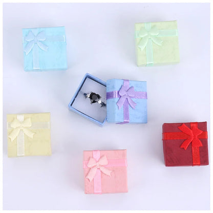 12PCS Fashion Jewelry Gift Boxes – Multi-Color Earring & Ring Packaging Boxes | Elegant Jewelry Holder for Gifts, Retail & Wholesale