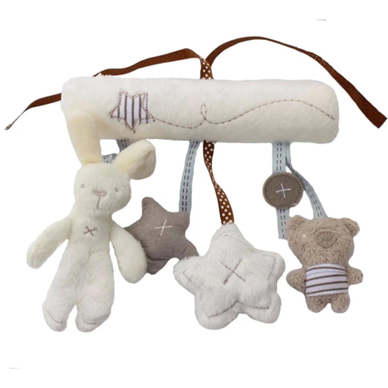 Peluche Colgante Conejito 2025 – Sonajero Suave para Bebés, Juguete Multifuncional para Cochecito y Cuna, Juguete Sensorial para Bebés y Regalo de Baby Shower