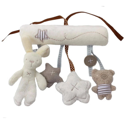 Peluche Colgante Conejito 2025 – Sonajero Suave para Bebés, Juguete Multifuncional para Cochecito y Cuna, Juguete Sensorial para Bebés y Regalo de Baby Shower