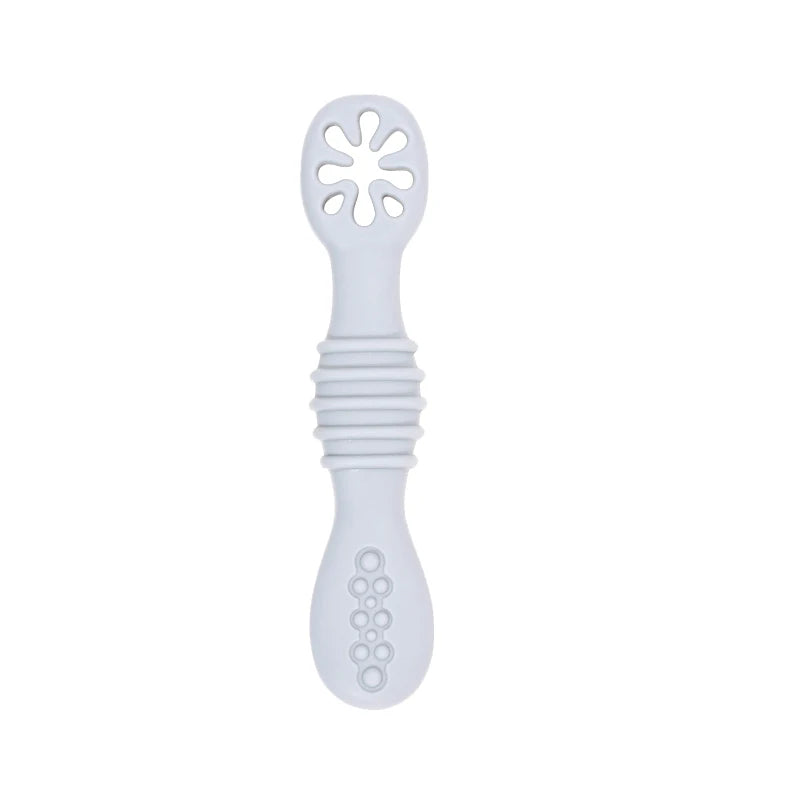 Lot de cuillères d'alimentation en silicone pour bébé – Cuillère douce à double embout pour purées, céréales de riz et sevrage autonome