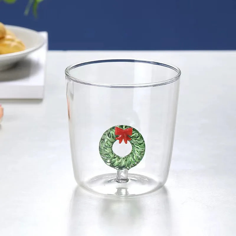 3D Animal Glass Coffee Mug – Heat-Resistant Figurine Drinking Cup with Cute Squirrel & Cactus Design, Novelty Christmas Gift for Women