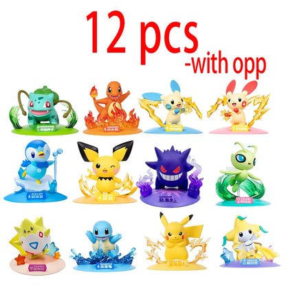 12 Pokémon Action Dolls – Pikachu Blind Box Anime Model Desktop Decorations, Pokémon Toys for Children’s Birthday Gifts