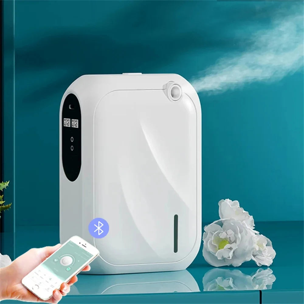 Diffuseur d'arômes – Machine à parfum couvrant 200 m³, diffuseur de parfum intelligent avec contrôle via application Bluetooth, distributeur d'huiles essentielles pour la maison, le bureau et la purification de l'air intérieur