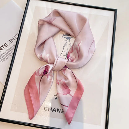 Women's Luxury Satin Silk Feel Square Scarf Printed Hair Scarf Neckerchief Bandana Hijab Wrap