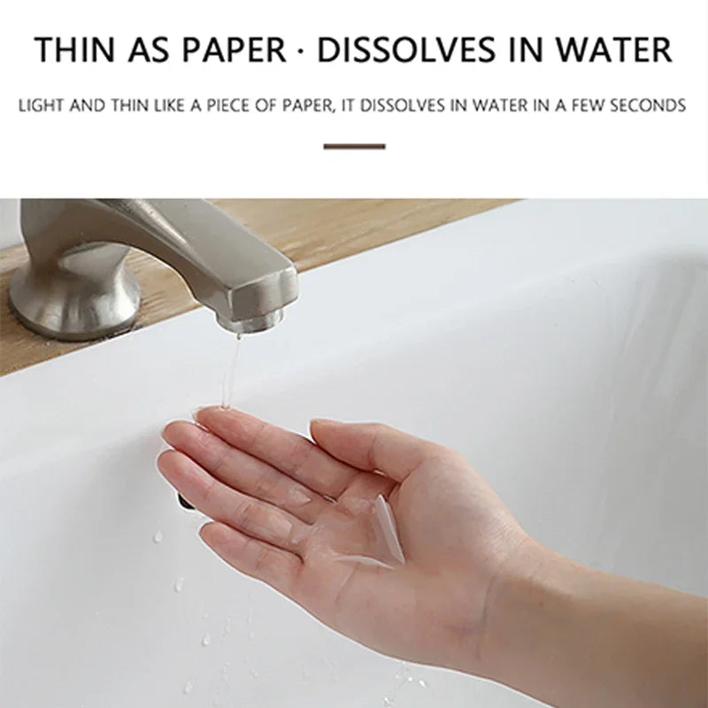 50/150 unidades de láminas de jabón portátiles para viajes – Láminas de papel de jabón desechables para lavar a mano, limpiar el baño, acampar al aire libre e higiene de viaje, tiras de espuma de jabón ligeras con fragancia