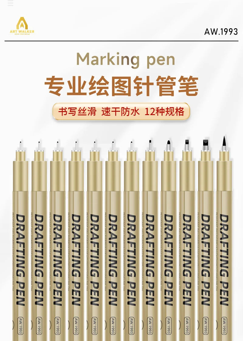 Manga Black Fineliner Marker Set – 1/6/9/12PCS Fine Tip Drawing Pens for Sketching, Comics & Art