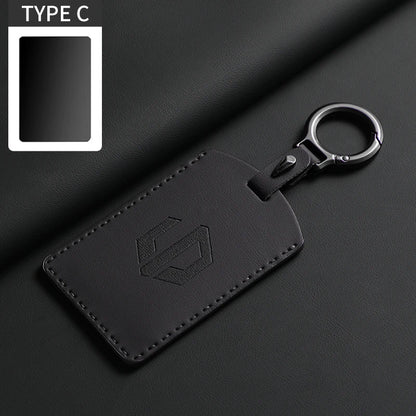 Funda protectora de cuero genuino para llave de coche LEAPMOTOR B01, C10, C11 y C16 – Kit prémium de protección de mando a distancia y tarjeta llave