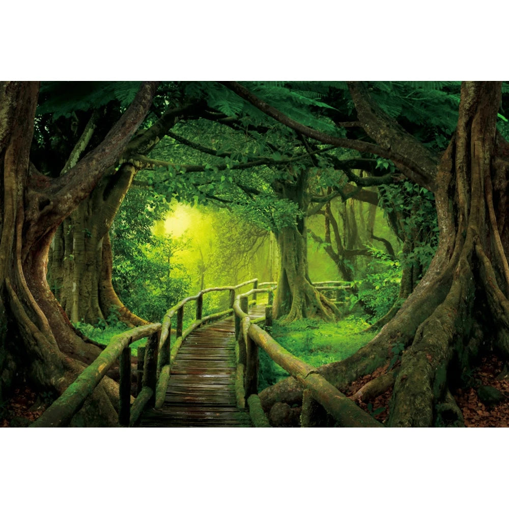 Tropical Jungle Rainforest Backdrop – Spring Forest Photography Background for Camping, Adventure, Birthday Parties & Photo Studio Decor