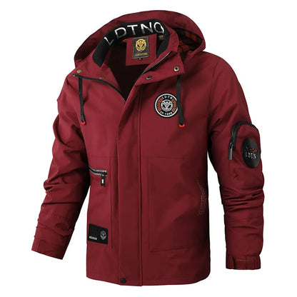 Men’s Casual Hooded Parka Jacket – Solid Color Outdoor Coat, Stylish Autumn & Winter Outerwear