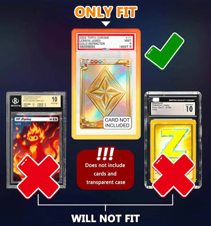 Étui de protection pour cartes graduées 35PT – Housse à bordure antichoc en TPU souple dégradé pour présentoirs de cartes Pokémon, de sport et à collectionner