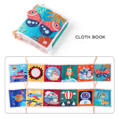 Black & White Sensory Cloth Book for Babies 0–12 Months Montessori Soft Crinkle Toy