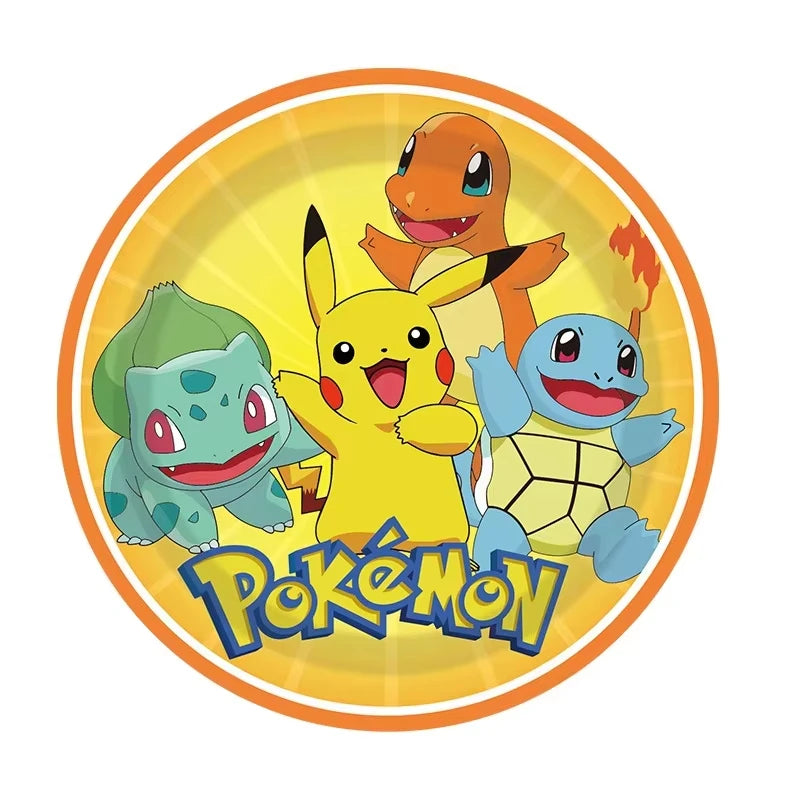 Pokémon Birthday Party Decorations Set – Balloons, Keychains, Napkins, Stickers, Tableware, Plates & Tablecloth Party Supplies & Favors