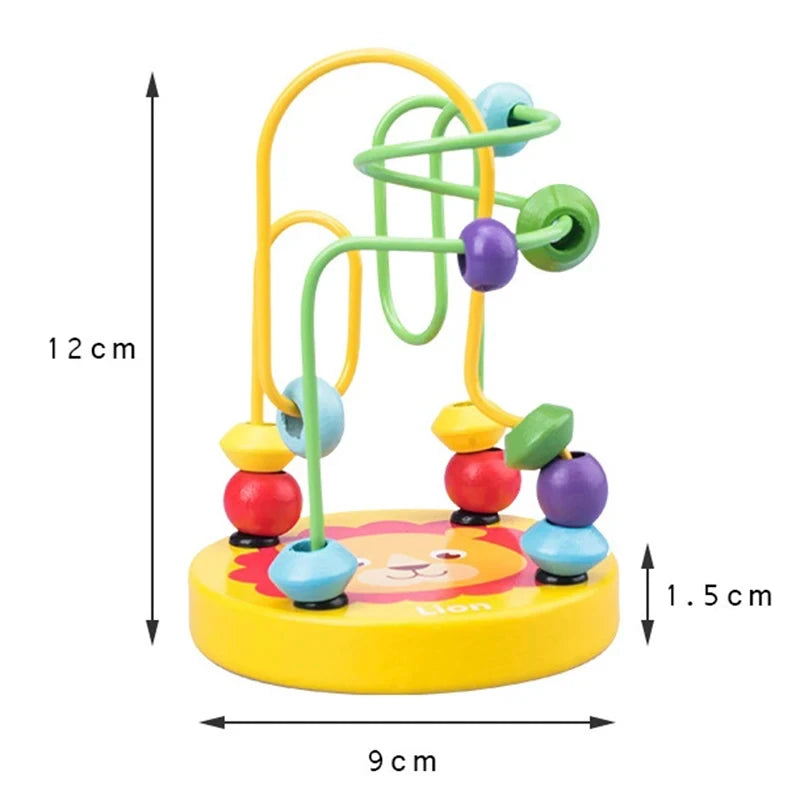 Jouet Montessori en bois de montagnes russes – Labyrinthe de perles pour bébé, boulier d'apprentissage des mathématiques pour les tout-petits de 1 à 3 ans, cadeau de développement éducatif précoce