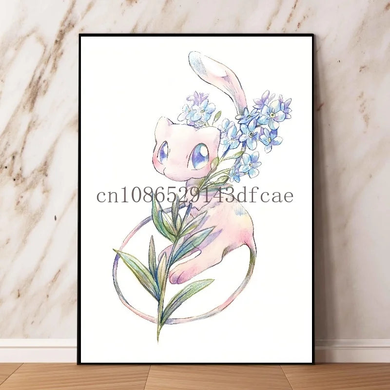 Pokémon Pikachu Canvas Wall Art – Cartoon Poster for Modern Home Living Room Decor