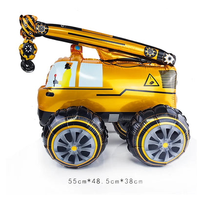 Construction Truck Birthday Party Tablecloth – Excavator & Engineering-Themed Table Runner for Boys' Construction Party Decorations