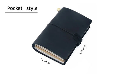 Genuine Leather Refillable Travel Journal – Handmade Retro Diary, Sketchbook & Notebook