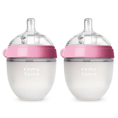 Paquete de 2 Biberones de Silicona sin BPA de 5oz y 8oz para Recién Nacidos y Bebés
