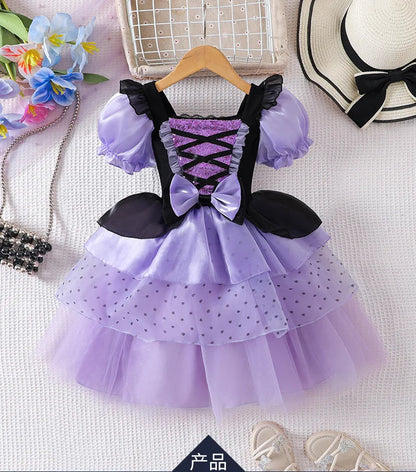 2026 Gothic Lolita Witch Costume Dress – Japanese-Inspired Ruffle Bow Princess Dress for Halloween, Christmas & Parties
