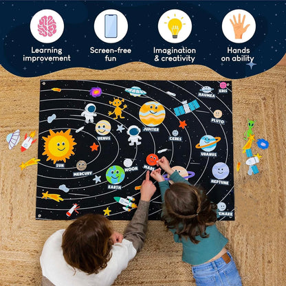 Montessori Solar System Felt Busy Board – Interactive Early Learning Storytelling Toy for Toddlers, Travel & Gifts