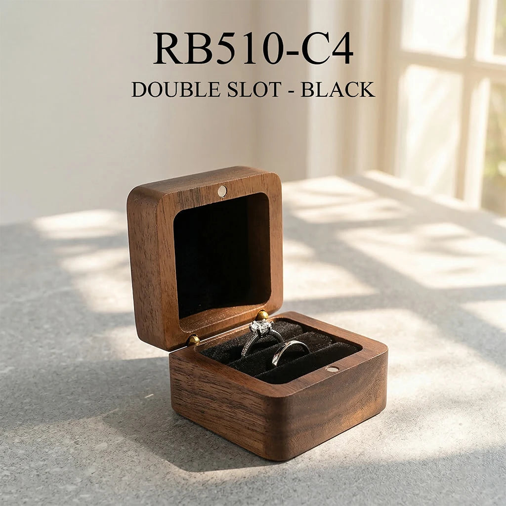 Personalized Wooden Jewelry Box with Custom Engraving for Rings, Earrings, Bracelets, Wedding Proposals & Gift Packaging
