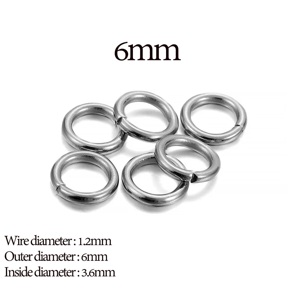 30 à 200 Anneaux de jonction fendus en acier inoxydable (3 à 25 mm) – Connecteurs à boucle ouverte pour la fabrication de bijoux, bracelets, colliers et loisirs créatifs