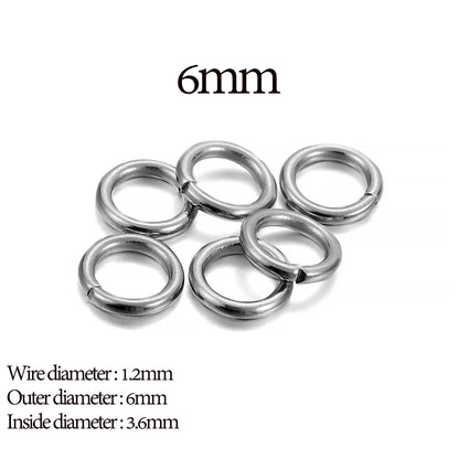 30 à 200 Anneaux de jonction fendus en acier inoxydable (3 à 25 mm) – Connecteurs à boucle ouverte pour la fabrication de bijoux, bracelets, colliers et loisirs créatifs