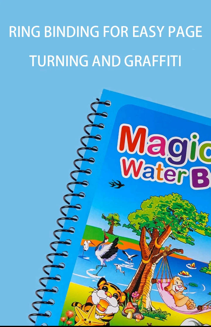 Magic Water Drawing Book – Reusable Montessori Coloring Book for Sensory Learning & Early Education