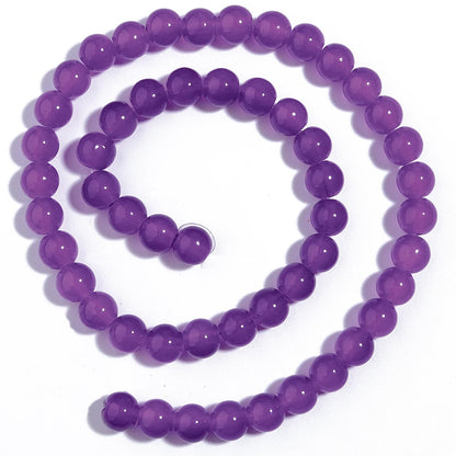 1 brin de perles de verre unies 6/8mm – Perles rondes intercalaires lâches pour la fabrication de bijoux DIY, bracelets faits main, colliers et accessoires d'artisanat