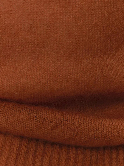 Women’s Classic Mohair Knitted Sweater Top Spring Summer Loose O-Neck Micro Sheer Cool Knit Shirt