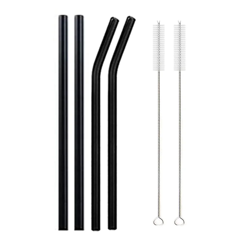 8.5 Inch Reusable Glass Straws Set, 8mm Multi-Color Drinking Straws, Eco-Friendly Glass Straws for Smoothies, Milkshakes, Cocktails and Cold Drinks