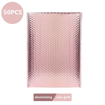 50Pcs Shipping Bags Metal Bubble Mailer Holographic Small Business Supplies Packaging Envelope Mailing Office School