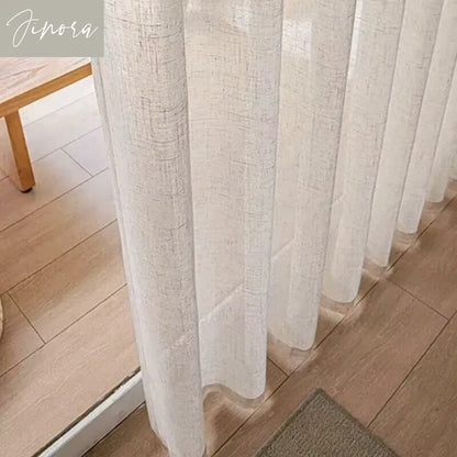 Voilages sur mesure aspect lin – Panneaux de fenêtre filtrant la lumière avec protection UV
