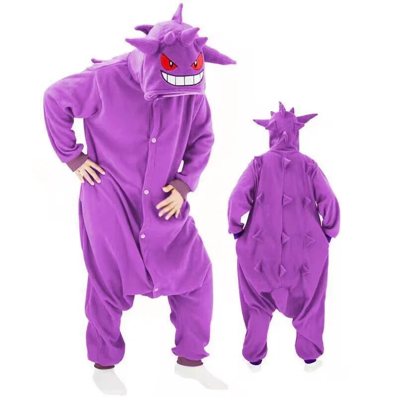 Pokémon Kigurumi Cosplay Onesie – Pikachu, Gengar Anime Jumpsuit for Men & Women (Halloween Party Outfit)