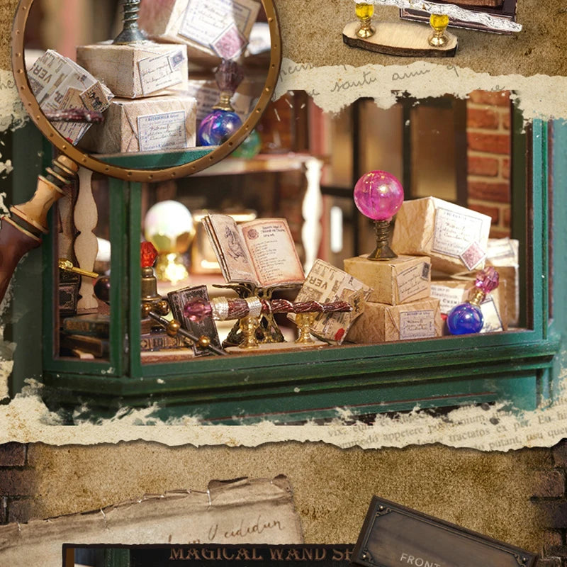 Kit DIY de casita de lectura de madera con luces LED – Artesanía en miniatura de inserción de estantería hecha a mano para decoración del hogar y regalos